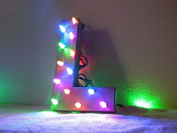 Christmas Light Cardboard Letter