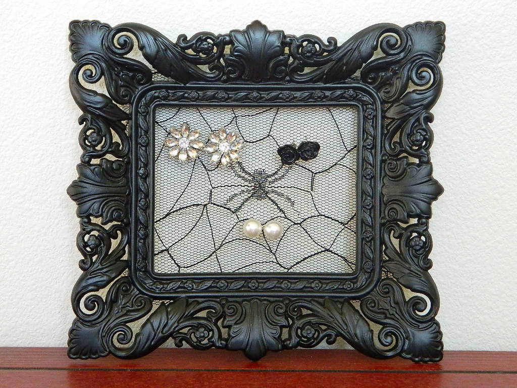 Lace Picture Frame Earring Holder