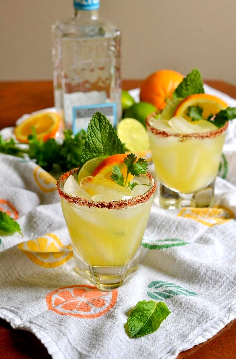 Cilantro Mint Citrus Margaritas