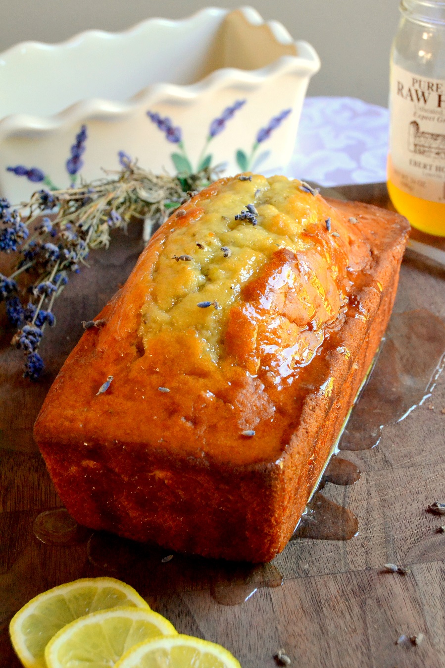 Lemon and Lavender Bread with Honey Lemon Glaze