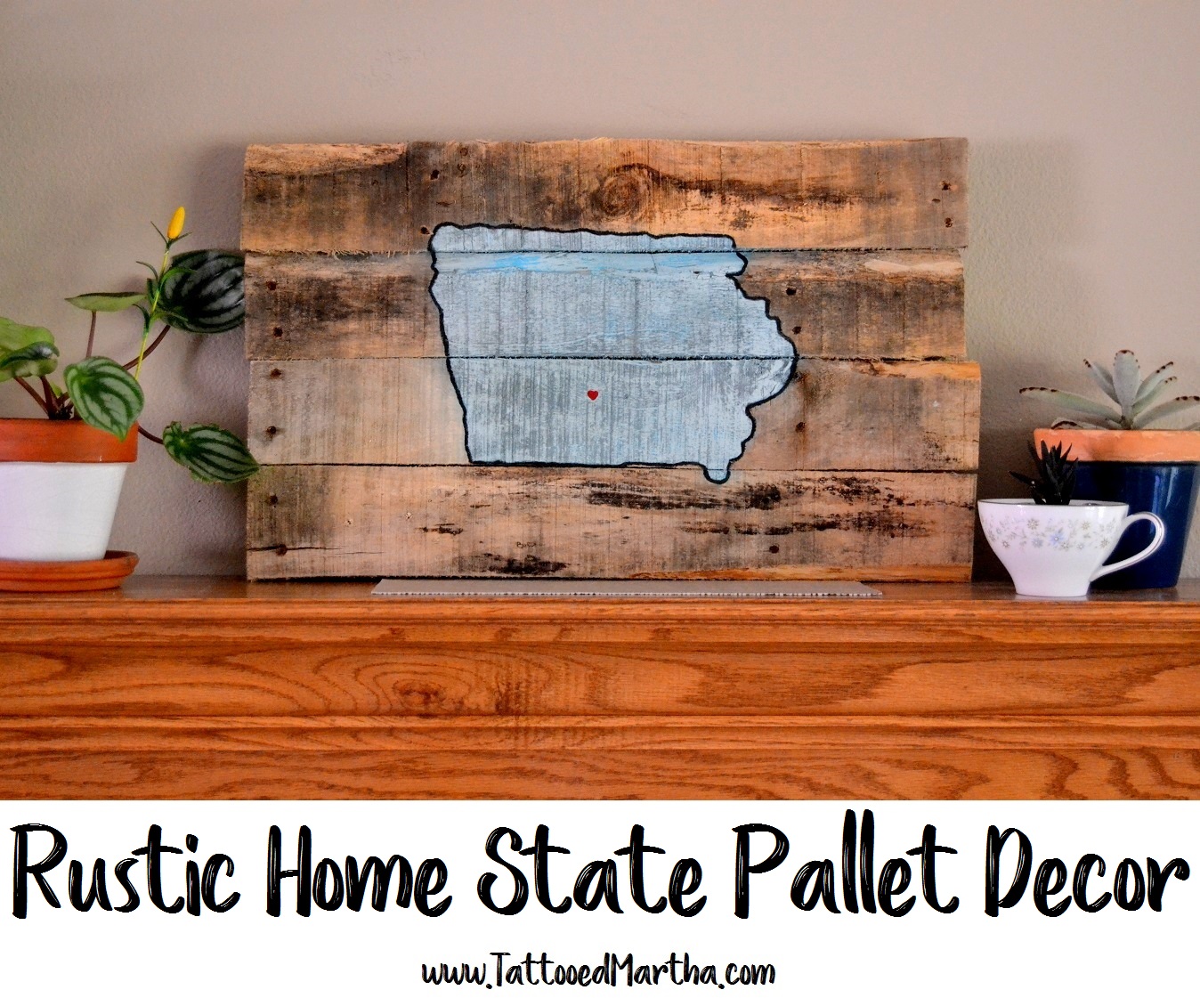 Rustic Home State Pallet Decor