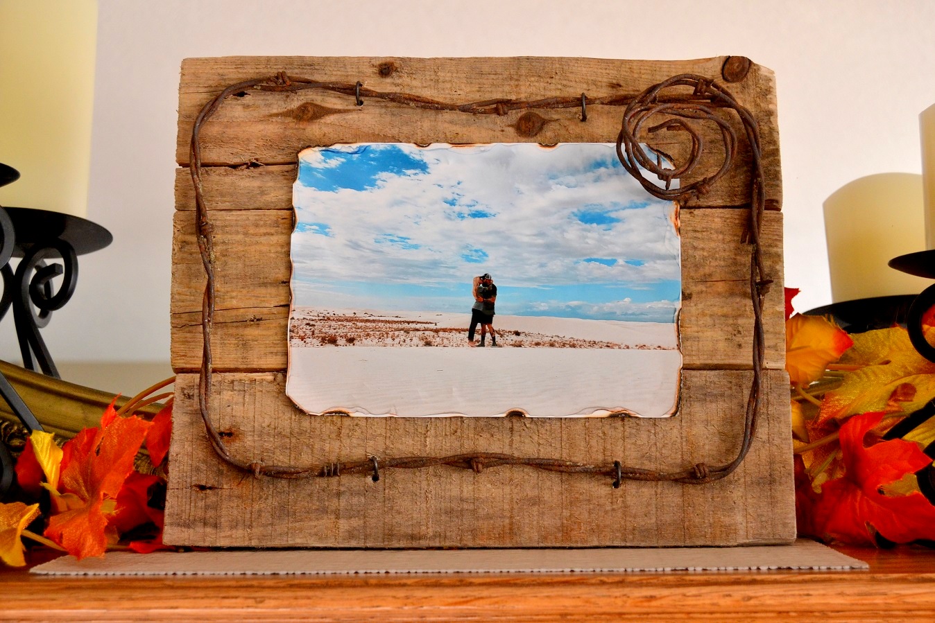 Barbed Wire Pallet Picture Frame