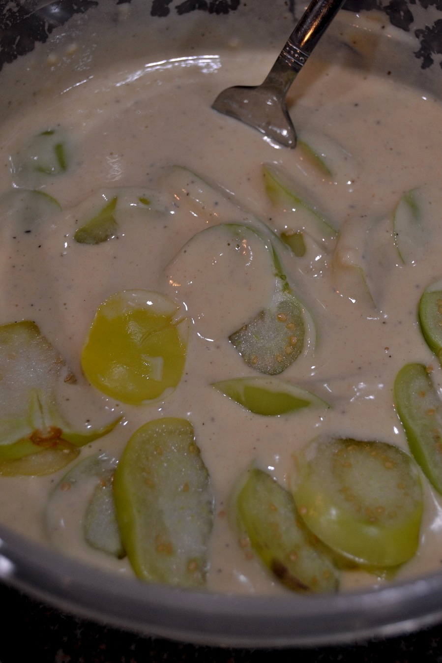 Beer Battered Tomatillos with Serrano Yogurt Dipping Sauce Fair Robin