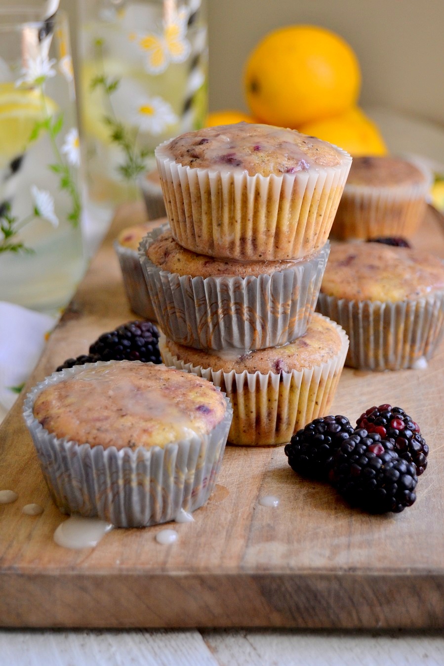 Fair Robin Revival - Blackberry Vanilla Chai Muffins with Lemon Glaze