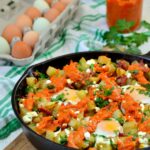 One Skillet Potato Hash with Red Pepper Sauce